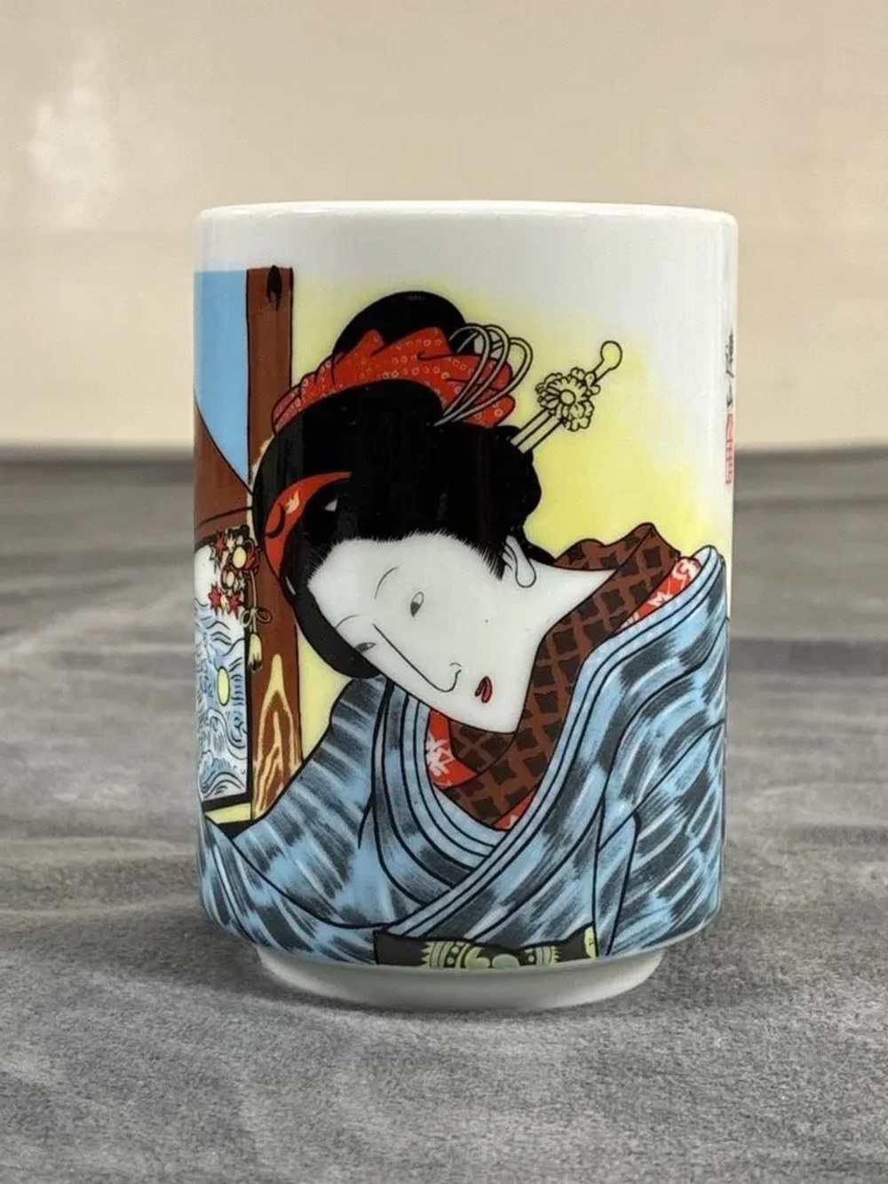 Classic Blue Geisha Ceramic Mug - Unbranded